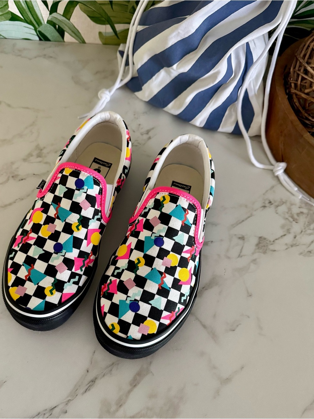 Vans Classic Slip-On Customs Exclusive Geometric Checkerboard